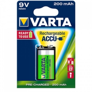 Accu 9V 200 mah rechargeable varta